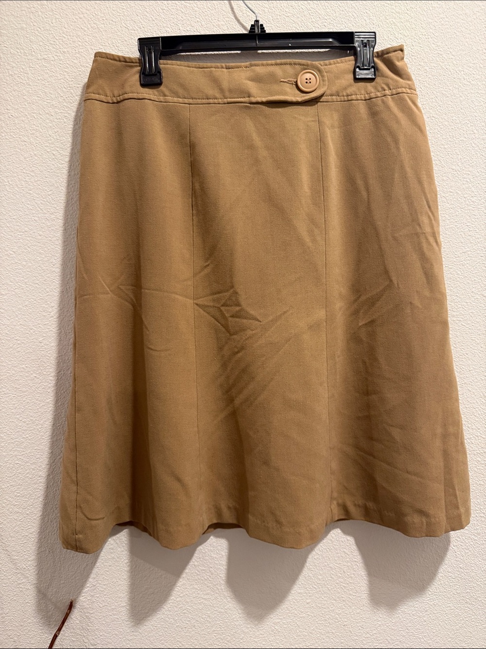 Worthington Camel A-Line Skirt with Button Waist